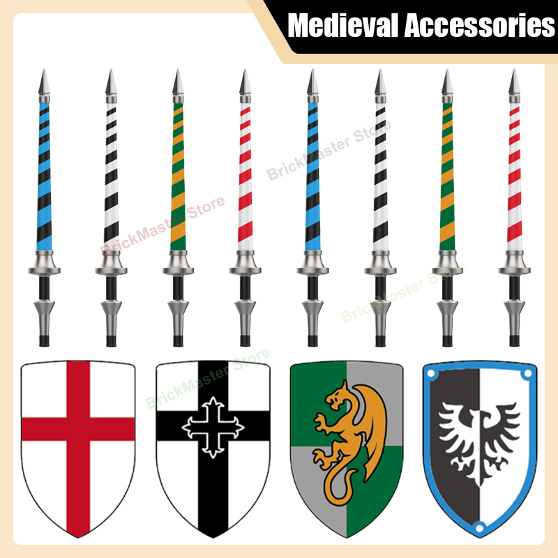 Lego Minifigure Holder - Medieval Military Castle Knight Building Blocks
