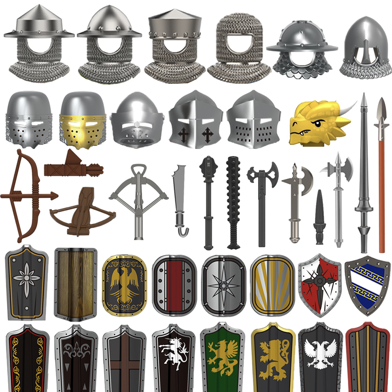 Lego Minifigure Holder - Medieval Castle Soldier Action Figures Building