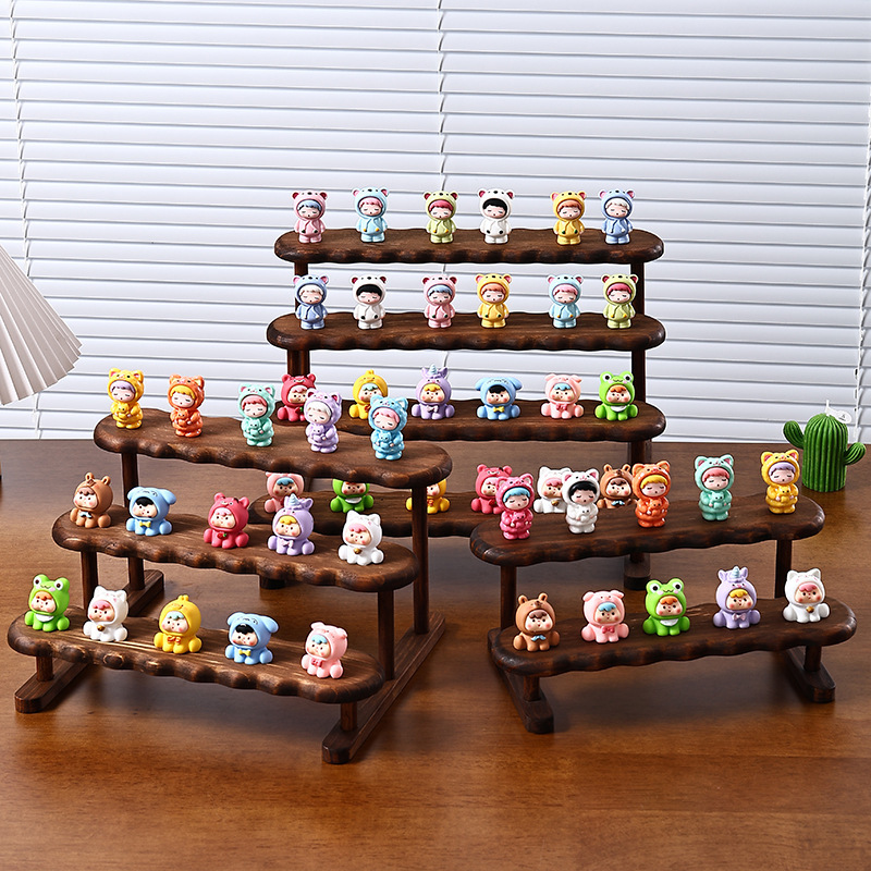 Display Risers Set - 2/3/4/5 Layer Wooden Display Riser Shelf