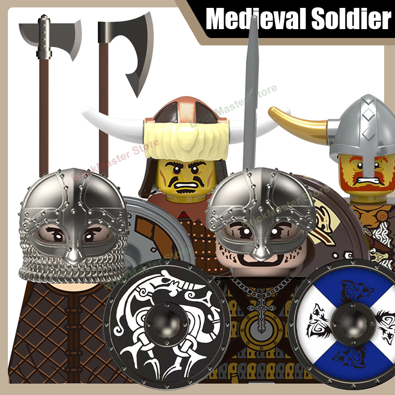 Lego Minifigure Holder - Medieval Military Viking Warrior Soldier Figures