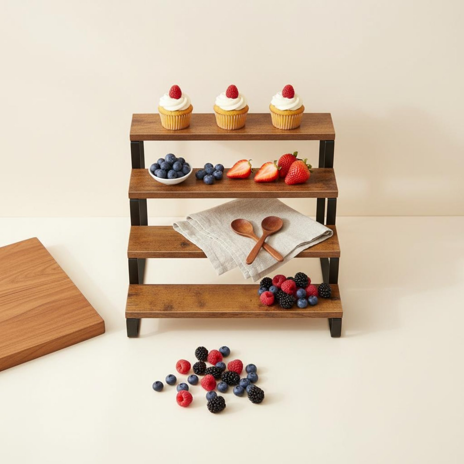 Display Risers Set - 4 Tier Display Riser Space Saving
