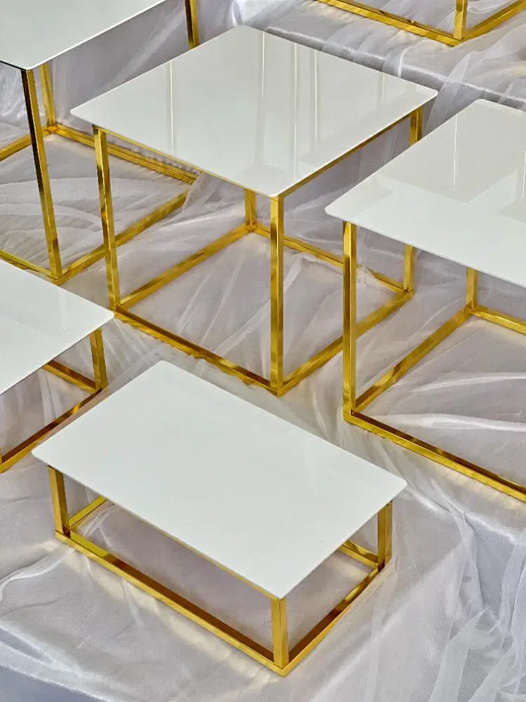 12-20 PCS Luxury Gold Frame Wh - đánh giá và giá Display Risers Set