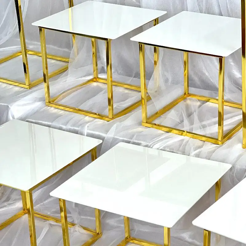 12-20 PCS Luxury Gold Frame Wh - đánh giá và giá Display Risers Set