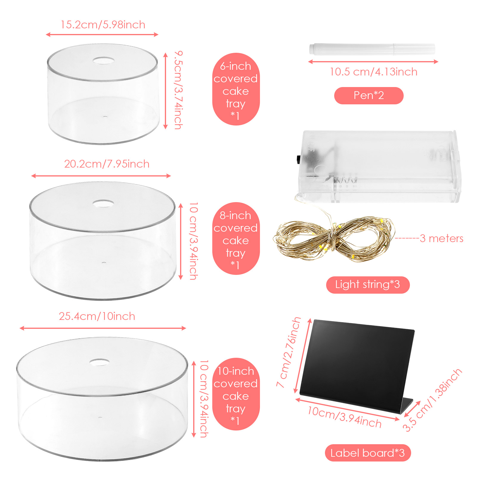 3/2Pcs Acrylic Cake Display Bo - đánh giá và giá Display Risers Set