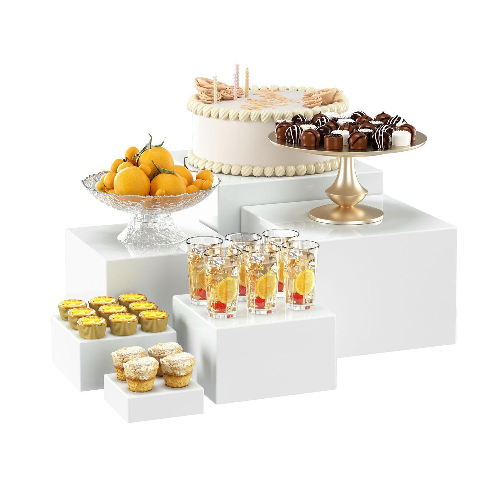 6x Acrylic Buffet Riser Desser - đánh giá và giá Display Risers Set