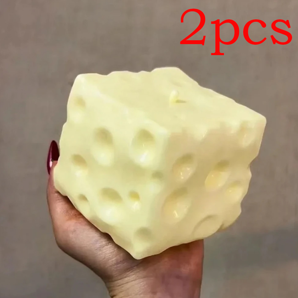 ◑Jumbo Cheese Cube Stress Ball - đánh giá và giá Fidget Cube Original