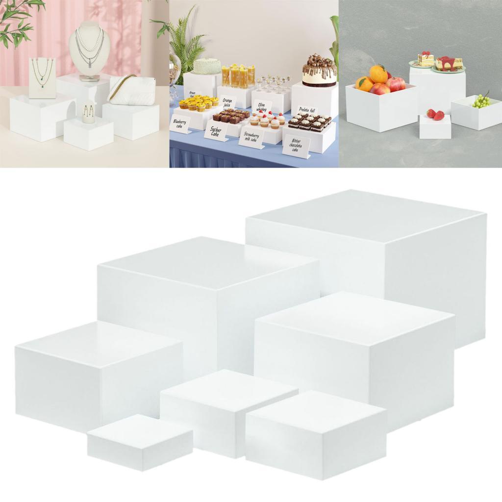 7 Pieces Acrylic Cube Display  - đánh giá và giá Display Risers Set