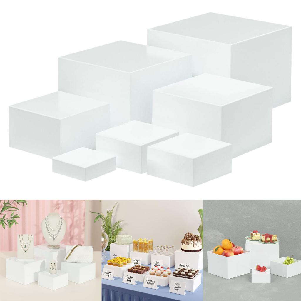7 Pieces Acrylic Cube Display  - đánh giá và giá Display Risers Set