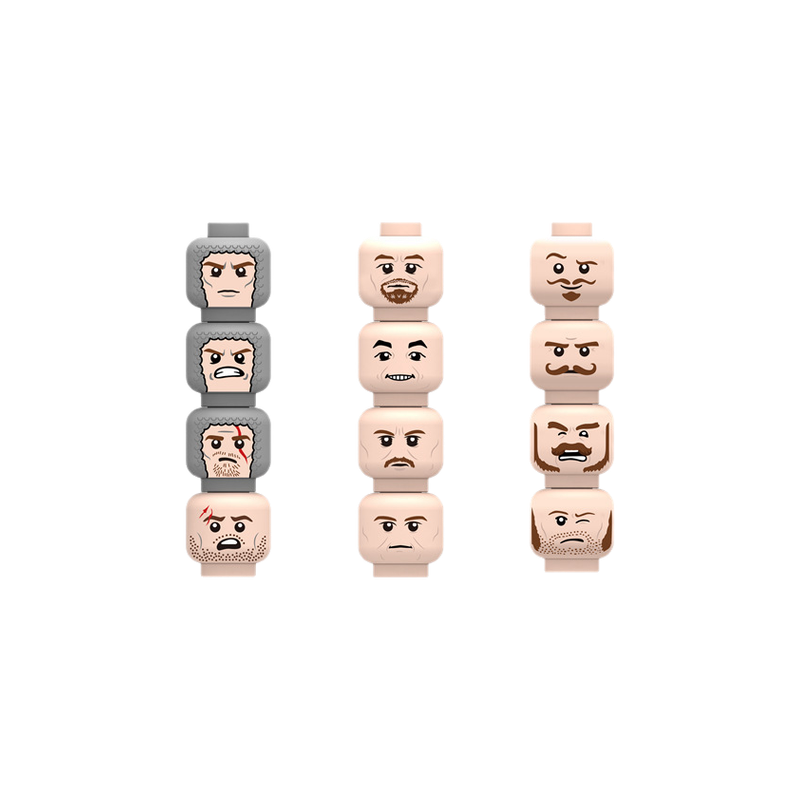 Injured Emotional Face Heads B - đánh giá và giá Lego Minifigure Holder