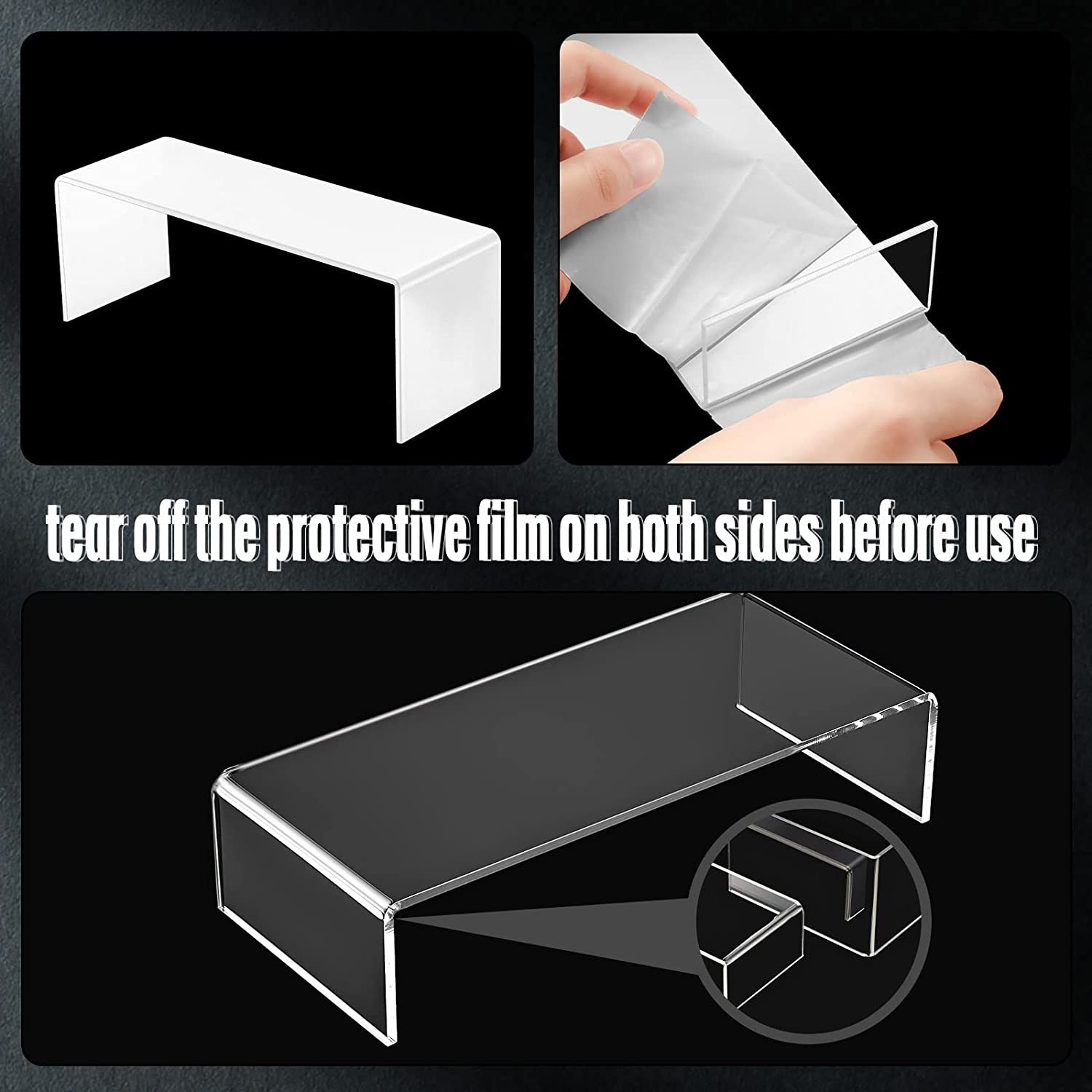 Clear Rectangular Acrylic Disp - đánh giá và giá Pop Display Shelf