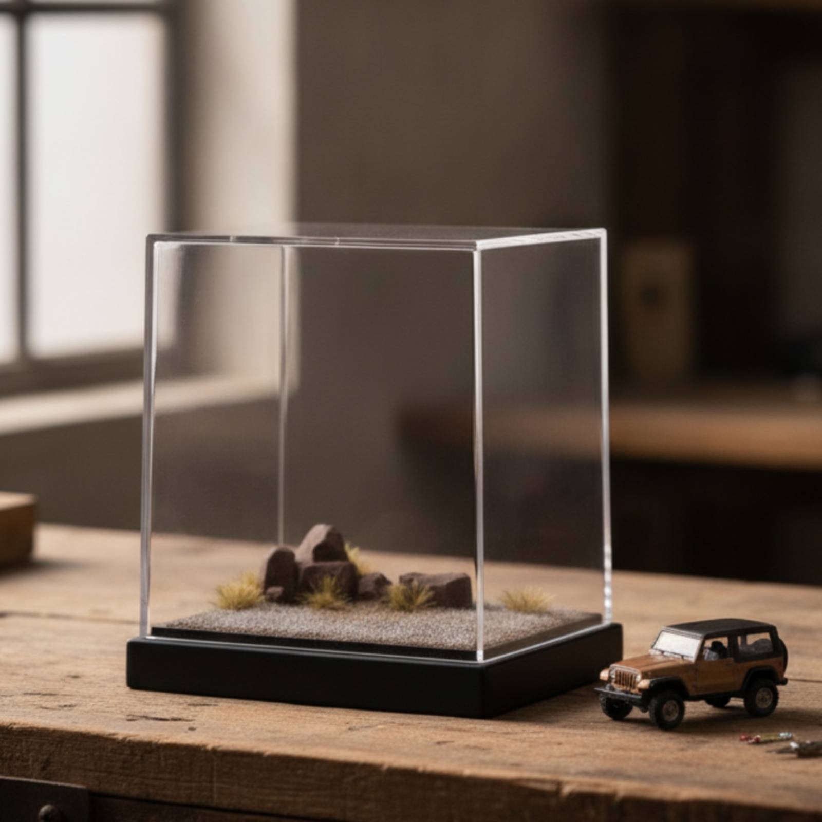 Diorama Base with Acrylic Cove - đánh giá và giá Display Case Acrylic